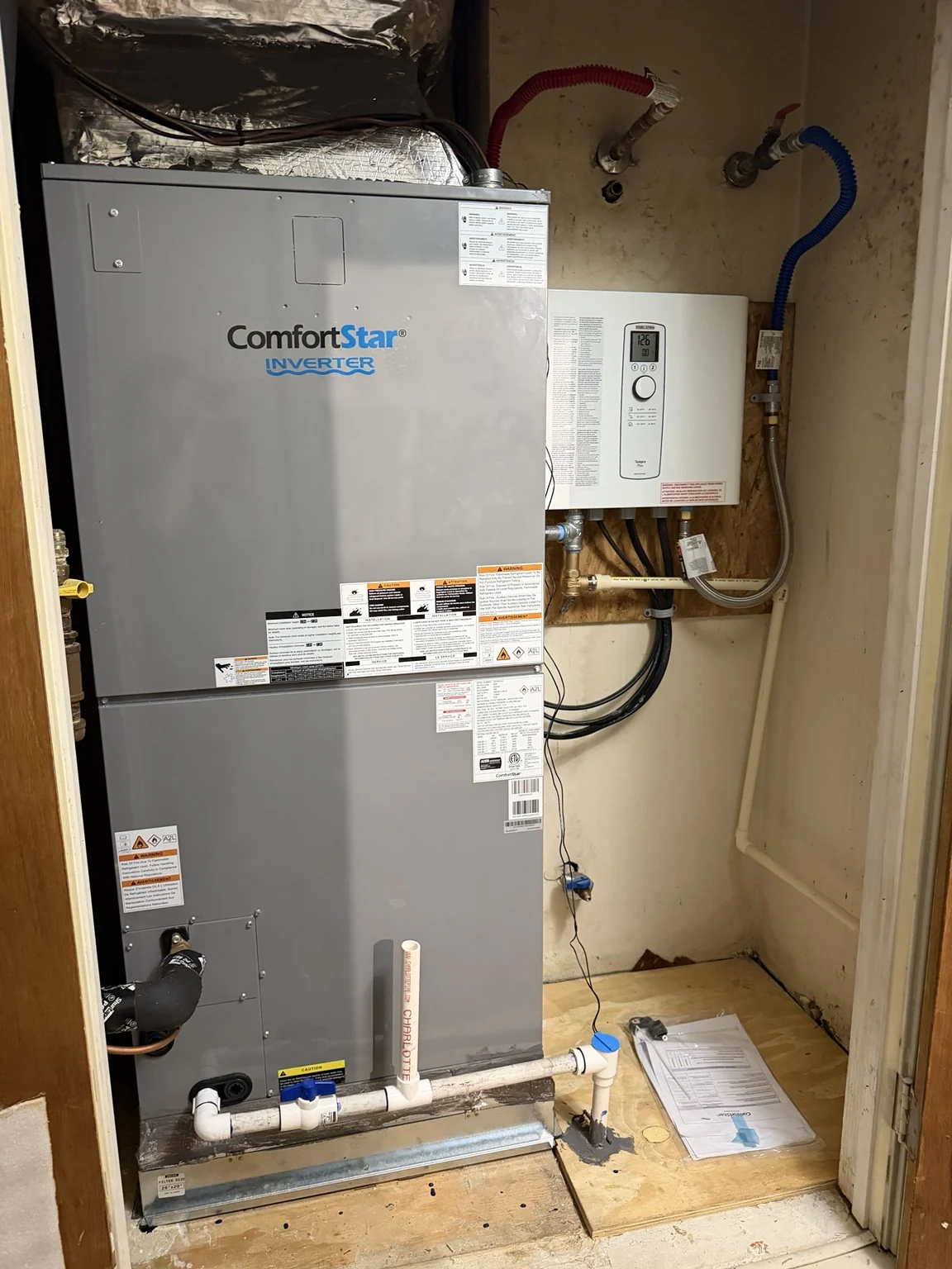 ComfortStar indoor HVAC system installation